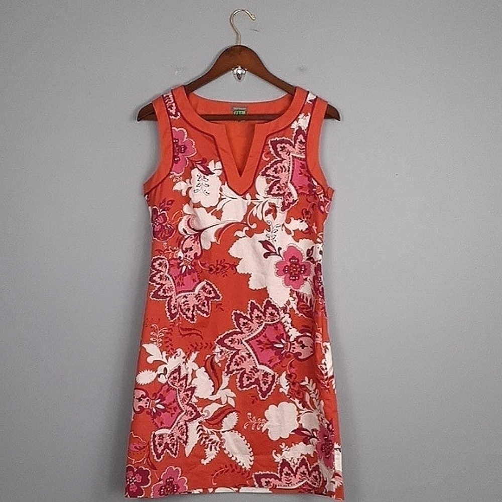 Ann Taylor Y2K Rust Orange Paisley Sleeveless Mini Dress